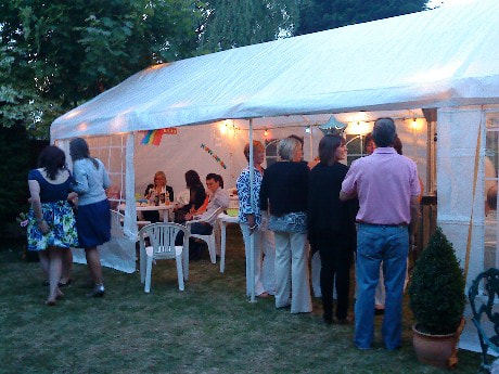 Evening party light in marquee Picture