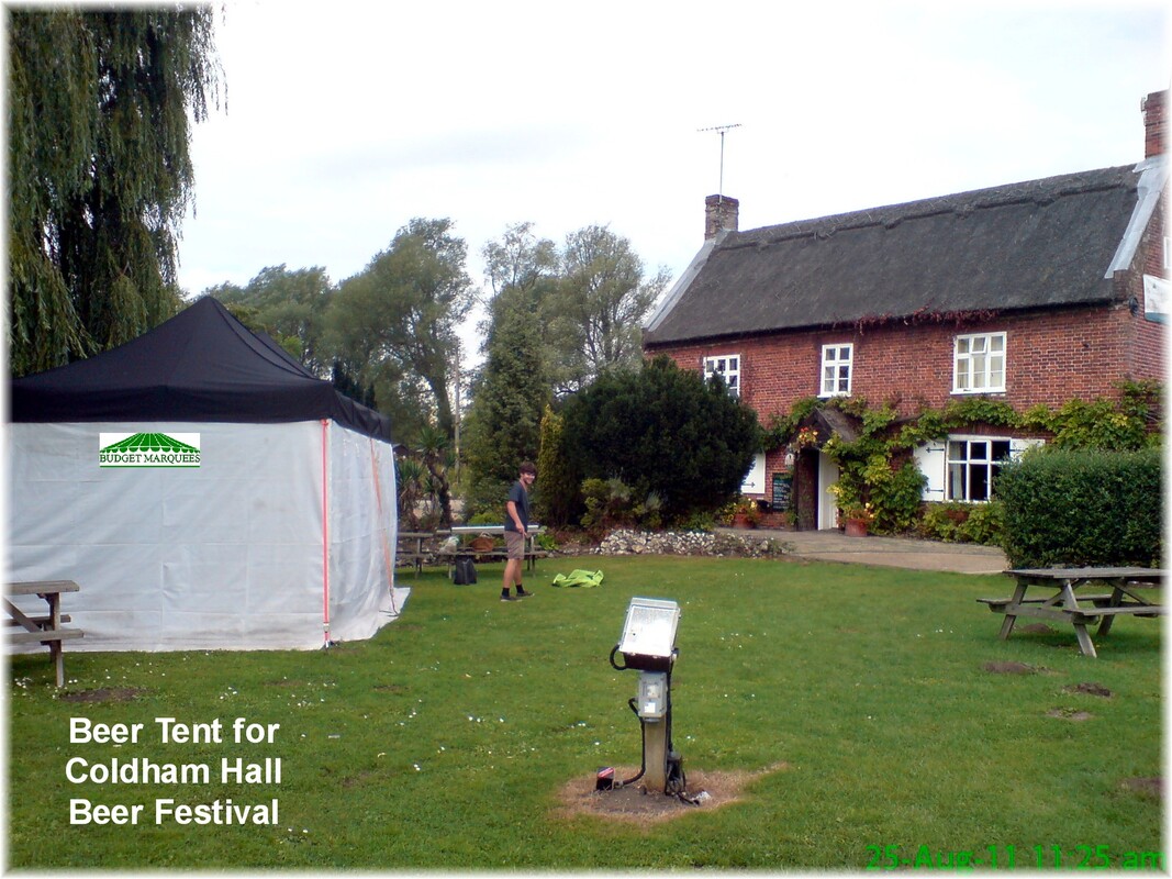 Our marquee at Coldham Hall PH Picture