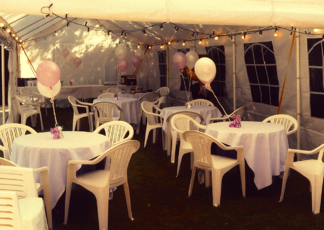 Interior view of decorated party-tent Picture