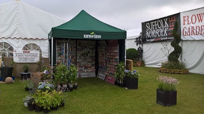Unwins seeds has an HQ tent at the Norfolk Show