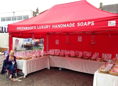 On Gt Yarmouth market this soaps company attracts customers to its shop in town