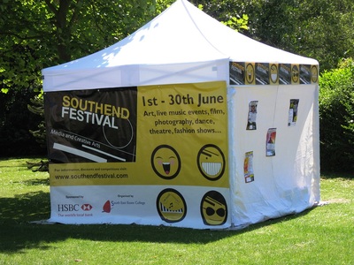 Southend Festival organiser's tent