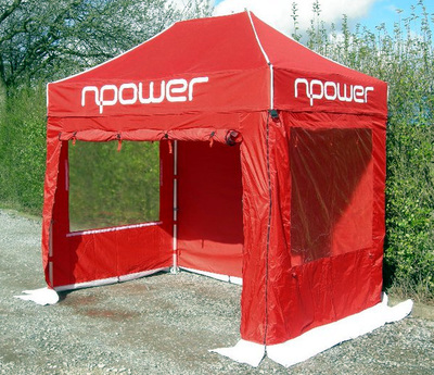 A red 3x3m gazebo tent