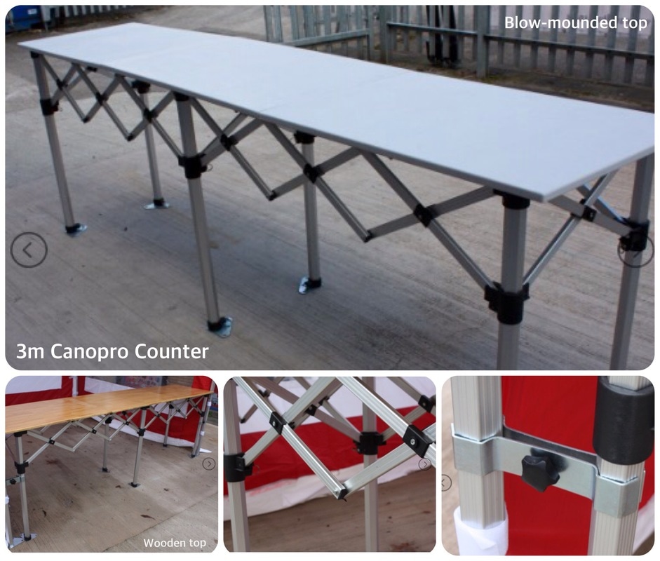Folding counters for gazebos