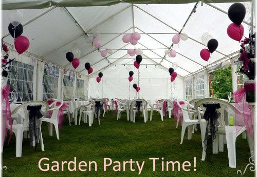 PartyTent decorated by Budget Marquees