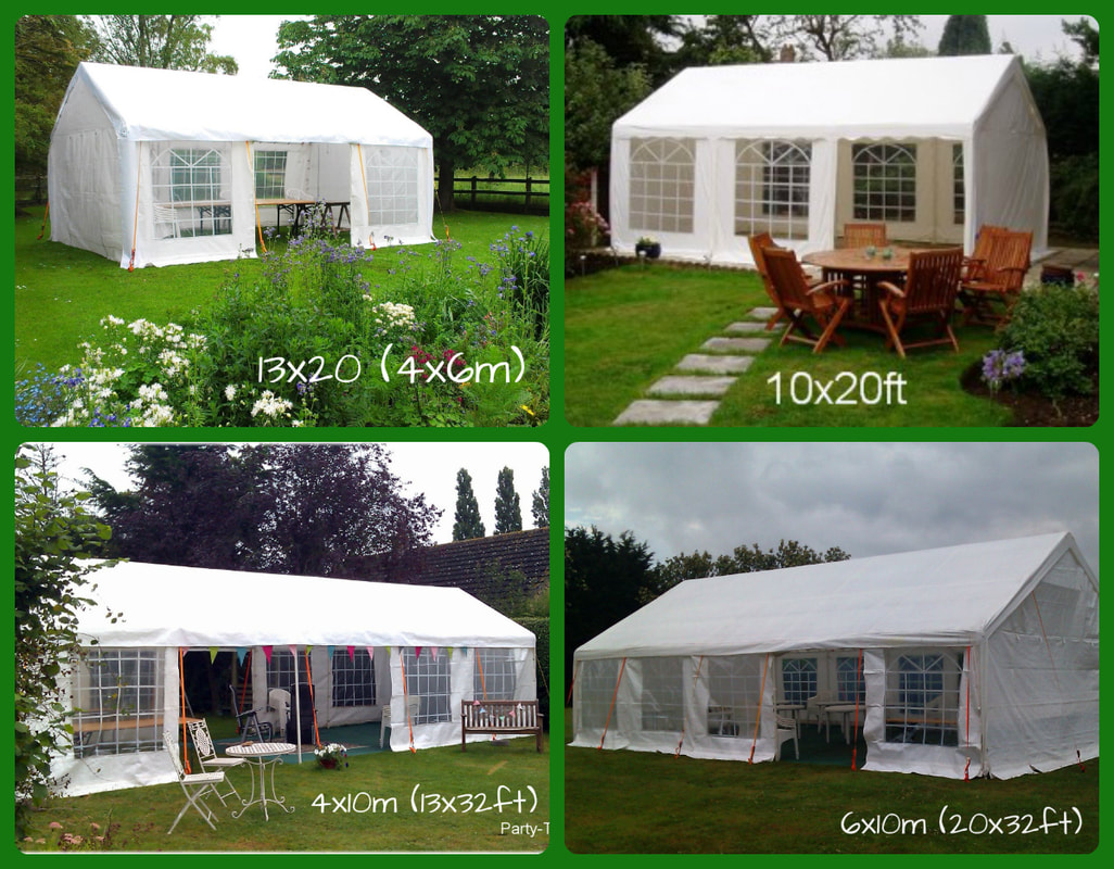 Collage of marquees from Budget Marquees