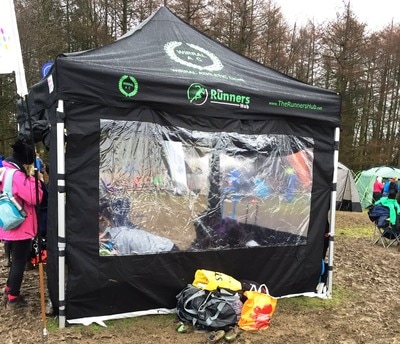 Running Clubs, like Wirrall AC are often out in terrible conditions, so they need an HQ quick and easy to set up